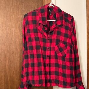 Torrid Red and Black Checkered Shirt